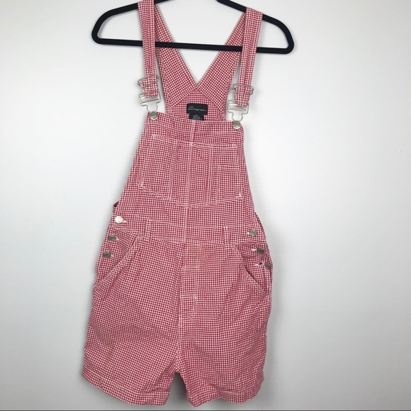 red and white checkered overalls